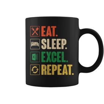 Eat Sleep Excel Repeat Vintage Retro Excel Coffee Mug - Thegiftio UK