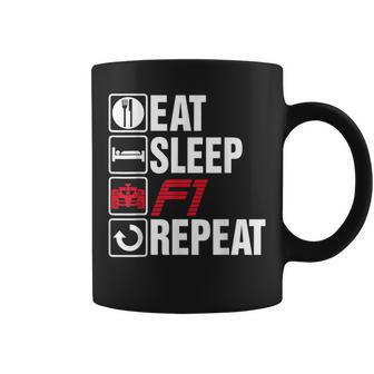 Eat Sleep F1 Repeat Car Race Coffee Mug | Crazezy