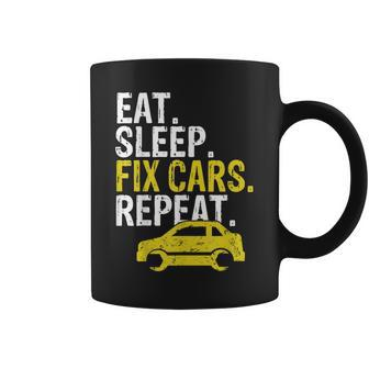 Eat Sleep Fix Cars Repeat Auto Mechanic Coffee Mug - Monsterry UK