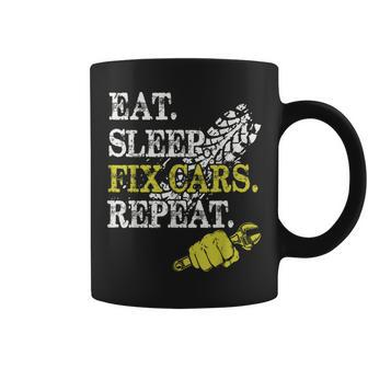 Eat Sleep Fix Cars Repeat Auto Mechanic Cars Lovers Coffee Mug - Seseable