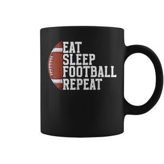 Eat Sleep Football Repeat Football Player Football Coffee Mug - Seseable