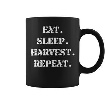 Eat Sleep Harvest Repeat Joke Farmer Coffee Mug - Monsterry