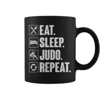 Eat Sleep Judo Repeat Judo Martial Arts Fighter Coffee Mug - Monsterry