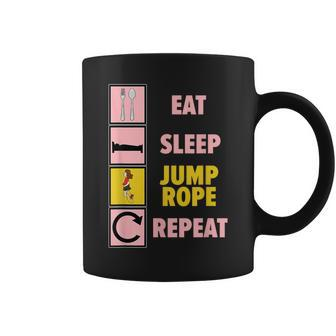 Eat Sleep Jump Rope Repeat Skipping Rope Coffee Mug - Monsterry UK