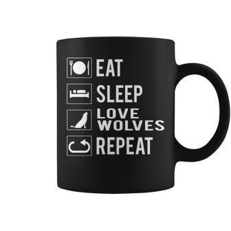 Eat Sleep Love Wolfves Repeat Coffee Mug | Mazezy