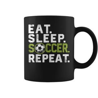 Eat Sleep Soccer Repeat Soccer Coffee Mug | Seseable UK