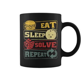 Eat Sleep Solve Repeat Rubik Cube Coffee Mug - Thegiftio UK