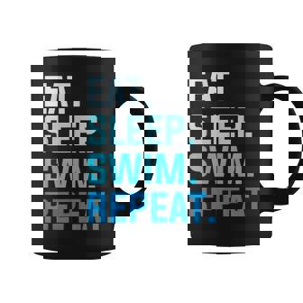 Eat Sleep Swim Repeat Natación Taza de café - Regaloses