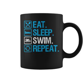 Eat Sleep Swim Repeat Swimming Swimmer For Men Coffee Mug | Mazezy