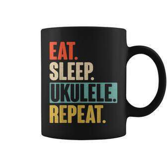 Eat Sleep Ukulele Repeat Retro Vintage Ukelele Coffee Mug - Monsterry UK