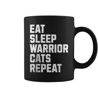 Eat-Sleep-Warrior Cats-Repeat Cat Lover Coffee Mug - Thegiftio UK