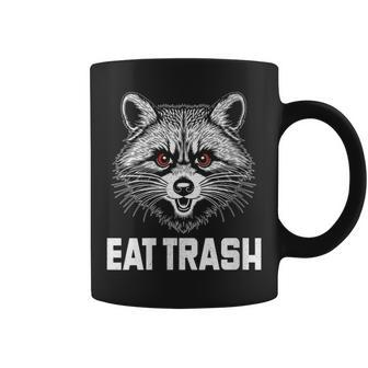 Eat Trash Raccoon Face Angry Raccoon Wild Animal Coffee Mug - Monsterry CA