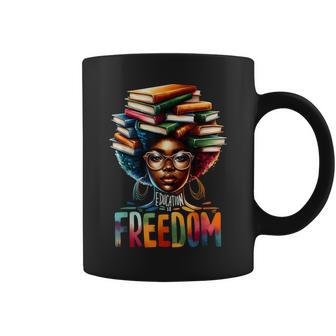 Education Is Freedom Black Teacher Books Black History Month Coffee Mug | Mazezy CA