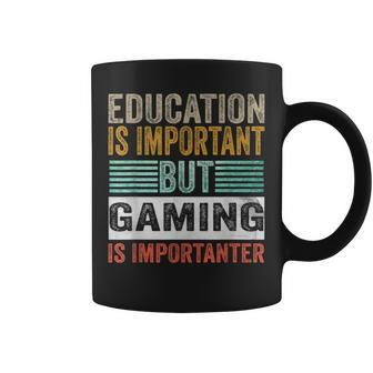 Education Is Important But Gaming Is Importanter Gamer Coffee Mug | Mazezy DE