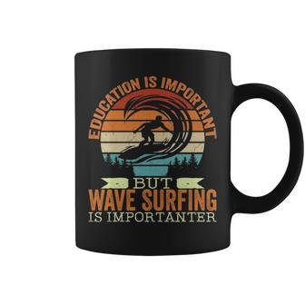 Education Is Important But Wave Surfing Is Importanter Coffee Mug | Mazezy DE