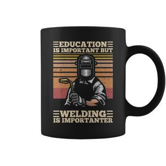 Education Is Important But Welding Is Importanter Distressed Coffee Mug | Mazezy