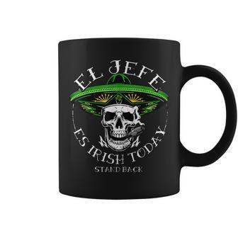 El Jefe Is Irish Today St Patrick's Day Skull Mexican Coffee Mug - Seseable