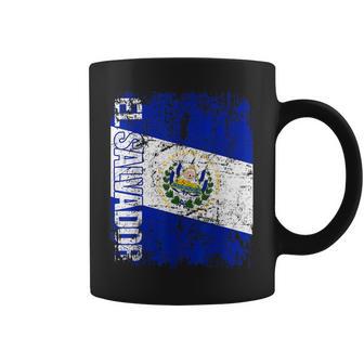 El Salvador Flag Vintage Distressed El Salvador Coffee Mug - Monsterry UK