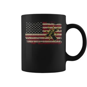 Electrician America Flag Patriotic Electricity Coffee Mug | Mazezy DE