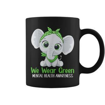 Elehant Mental Health Awareness Green Ribbon Coffee Mug - Seseable