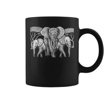 Elephant Family Africa Safari Zoo Keeper Elephant Coffee Mug - Monsterry DE