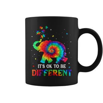 Elephant Tie Dye It’S Ok To Be Different Autism Awareness Coffee Mug - Seseable