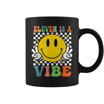 Eleven Is A Vibe 11Th Birthday Groovy Boys Girls 11 Year Old Coffee Mug - Seseable