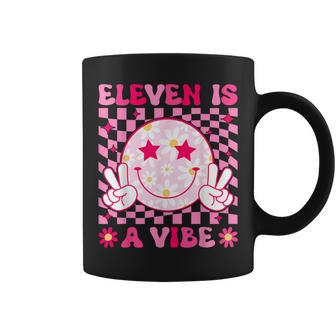 Eleven Is A Vibe Groovy 11Th Birthday 11 Year Old Girls Cute Coffee Mug - Seseable