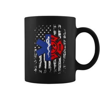 Emt Firefighter Firefighter Emt American Flag Coffee Mug | Mazezy