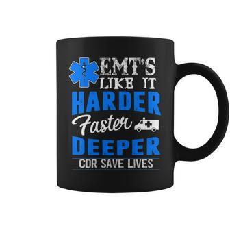 Emt Is Like It Harder Faster Deeper Coffee Mug | Mazezy
