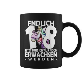 Endlich 18 Einhorn Tassen - Humorvoller Aufdruck zum Erwachsenwerden - Seseable