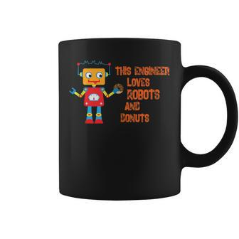 This Engineer Loves Robots And Donuts Brain Food Coffee Mug - Monsterry UK