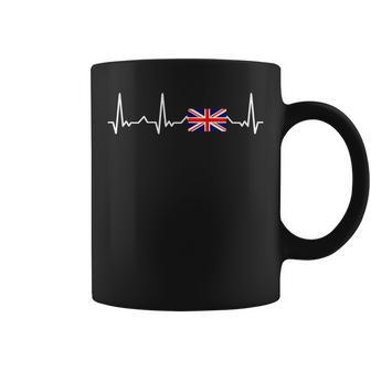 England Britain English British Heartbeat England Flag Coffee Mug - Monsterry