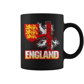 England English Flag Coat Of Arms Football Lion British Coffee Mug - Monsterry