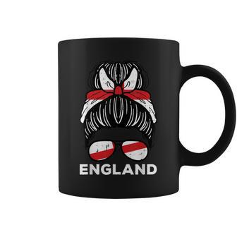 England Flag English Girl Hairbun Football Soccer Women Coffee Mug - Thegiftio UK