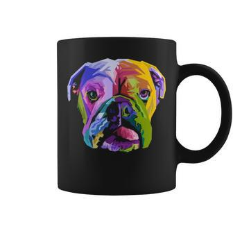 English British Bulldog Pop Art Portrait For Dog Owners Coffee Mug | Mazezy
