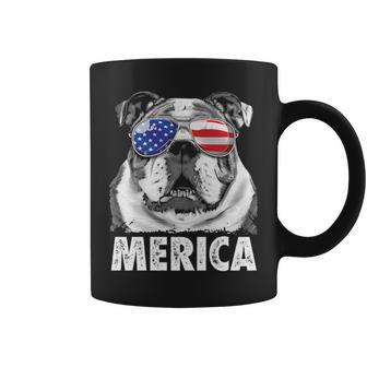 English Bulldog 4Th Of July Merica Usa Flag Retro Coffee Mug | Mazezy