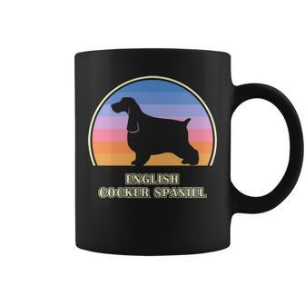English Cocker Spaniel Vintage Sunset Dog Coffee Mug | Mazezy