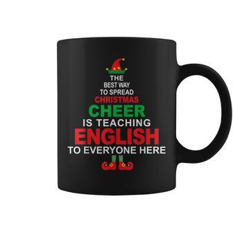 English Teacher Christmas Elf Christmas Cheer Coffee Mug - Monsterry