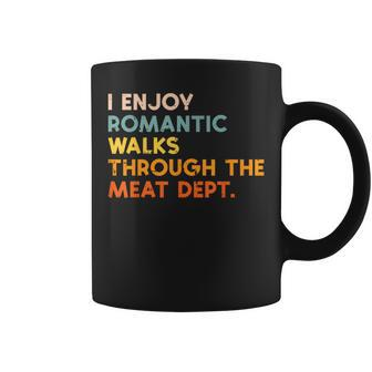 I Enjoy Romantic Walks Meat Dept Bbq Barbecue Grill Coffee Mug - Thegiftio UK