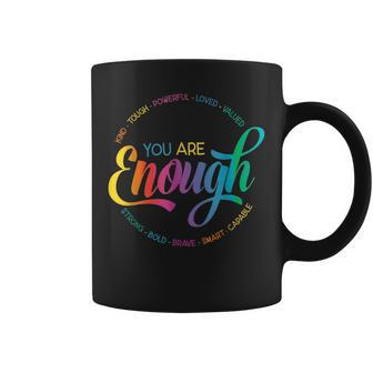 You Are Enough Lgbt Pride Month Gay Lesbian Rainbow Ally Coffee Mug - Thegiftio UK