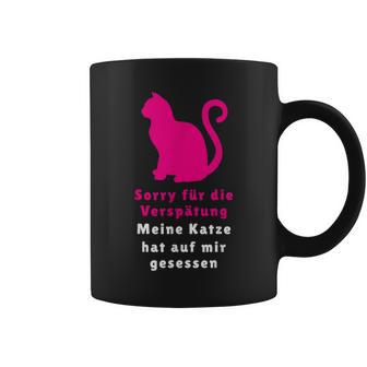 Entschuldigung, Meine Katze Hat auf Mir Gesessen Schwarzes Tassen, Lustiges Haustier Motiv - Seseable