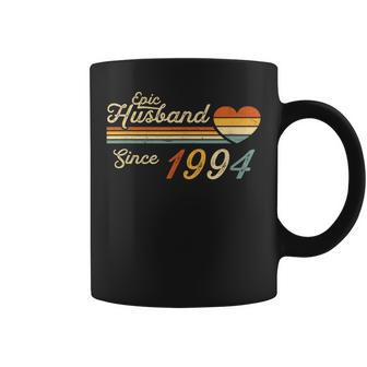 Epic Husband Since 1994 Vintage Wedding Anniversary Coffee Mug - Monsterry