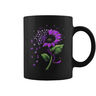 Epilepsy Awareness Sunflower Purple Ribbon Fighter Coffee Mug - Thegiftio UK