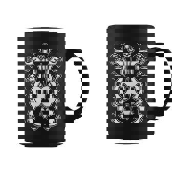Esotérico Oculto Serpiente Y Cuchillo Alquimia Ojo Símbolos Arte Del Tatuaje Manga Larga Taza de café - Regaloses