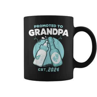 Est 2024 Grandpa Promoted To Grandpa Baby Boys Father's Day Coffee Mug - Monsterry CA