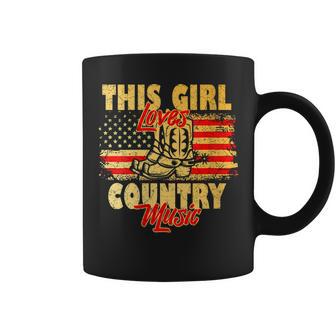Esta Chica Ama La Música Country Es Cuello Taza de café - Regaloses
