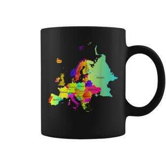 Europe Map With Boundaries And Countries Names Coffee Mug - Seseable