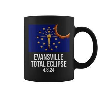 Evansville Indiana Eclipse 2024 Evansville Indiana Flag Coffee Mug - Monsterry DE