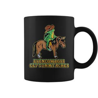 Even Cowboys Get Tummy Aches Frog With Horse Coffee Mug - Seseable